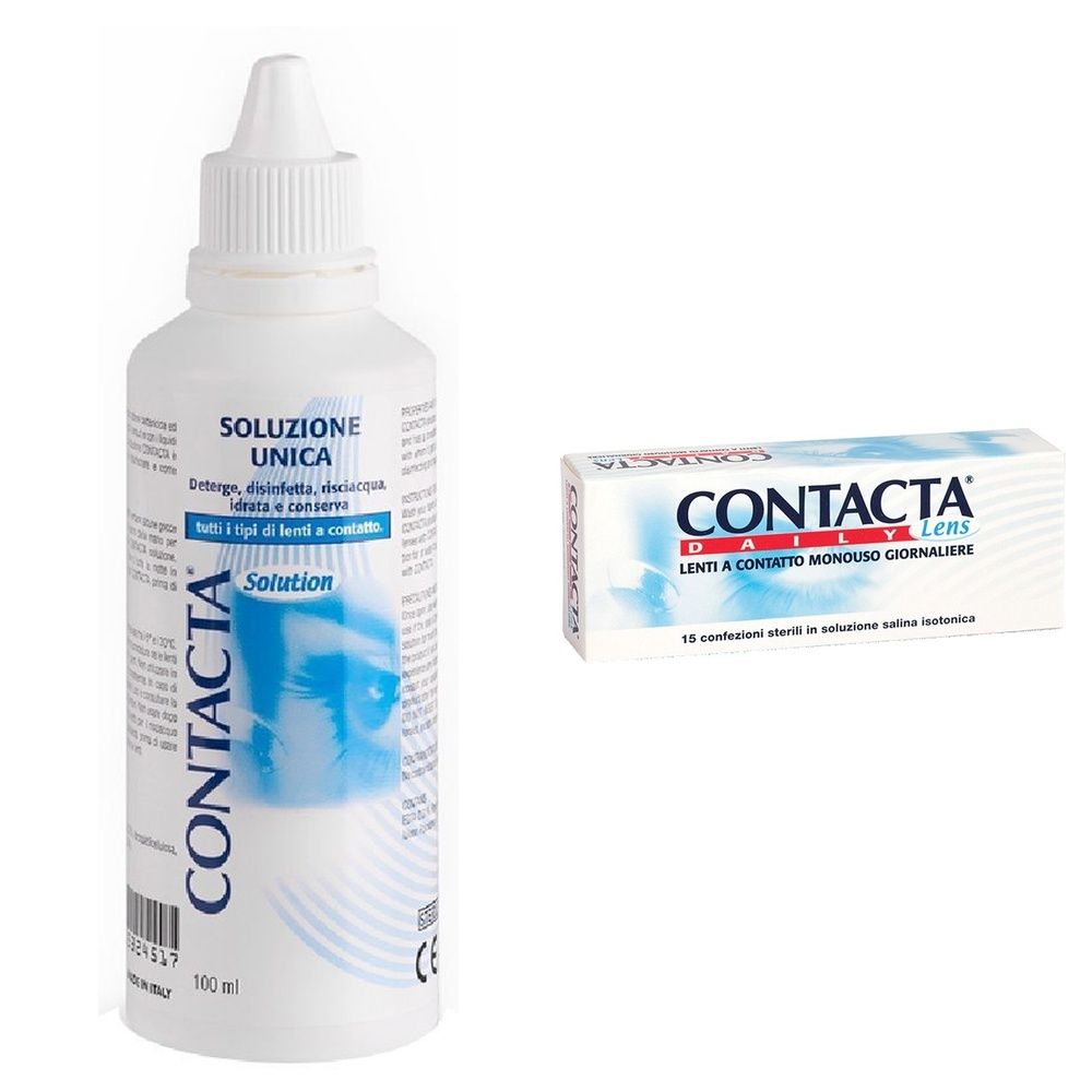 Lente A Contatto Monouso Giornaliera Contacta Daily Lens 15 -6,00 15 Pezzi + Contacta® Soluzione Unica per Lenti Morbide