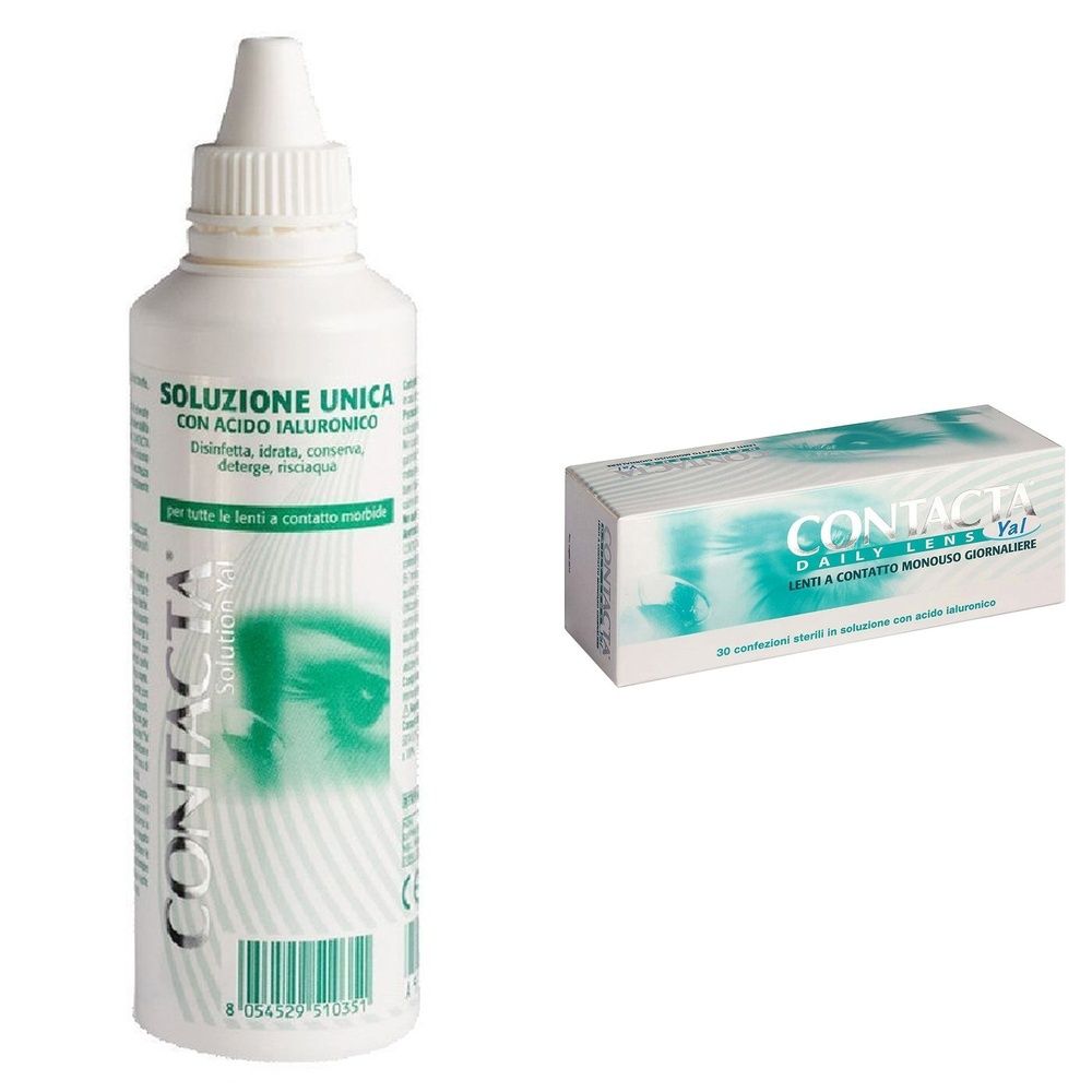 Lente A Contatto Monouso Giornaliera Contacta Daily Lens Yal 30 -5,75 30 Pezzi + Soluzione Oculare Con Acido Ialuronico Contacta 100Ml Marchio Ce