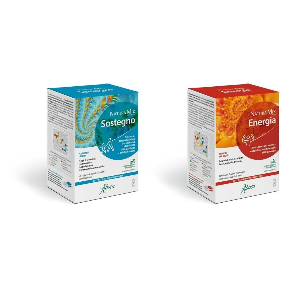Aboca Natura Mix Advanced Sostegno Bustine Orosolubili + Aboca Natura Mix Advanced Energia Bustine Orosolubili