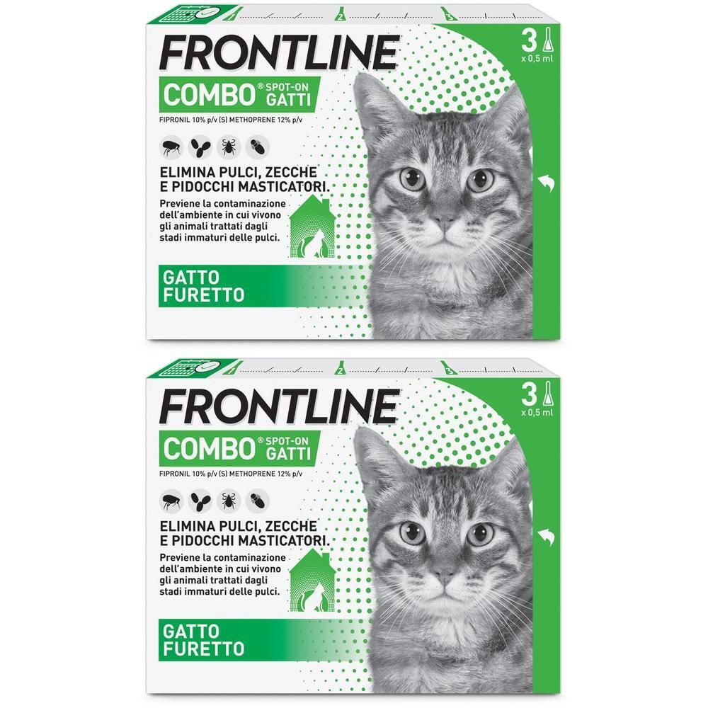 Frontline Combo Gatti x3 Pipette, Antiparassitario Contro Pulci, Zecche E Pidocchi