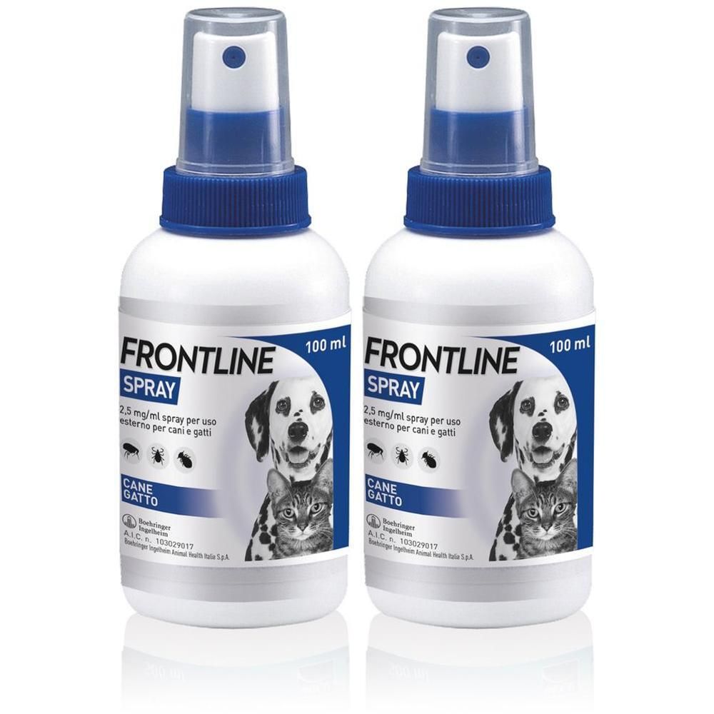 Frontline Spray 100ml, Protegge Cani, Gatti e Cuccioli Da Pulci, Zecche E Pidocchi