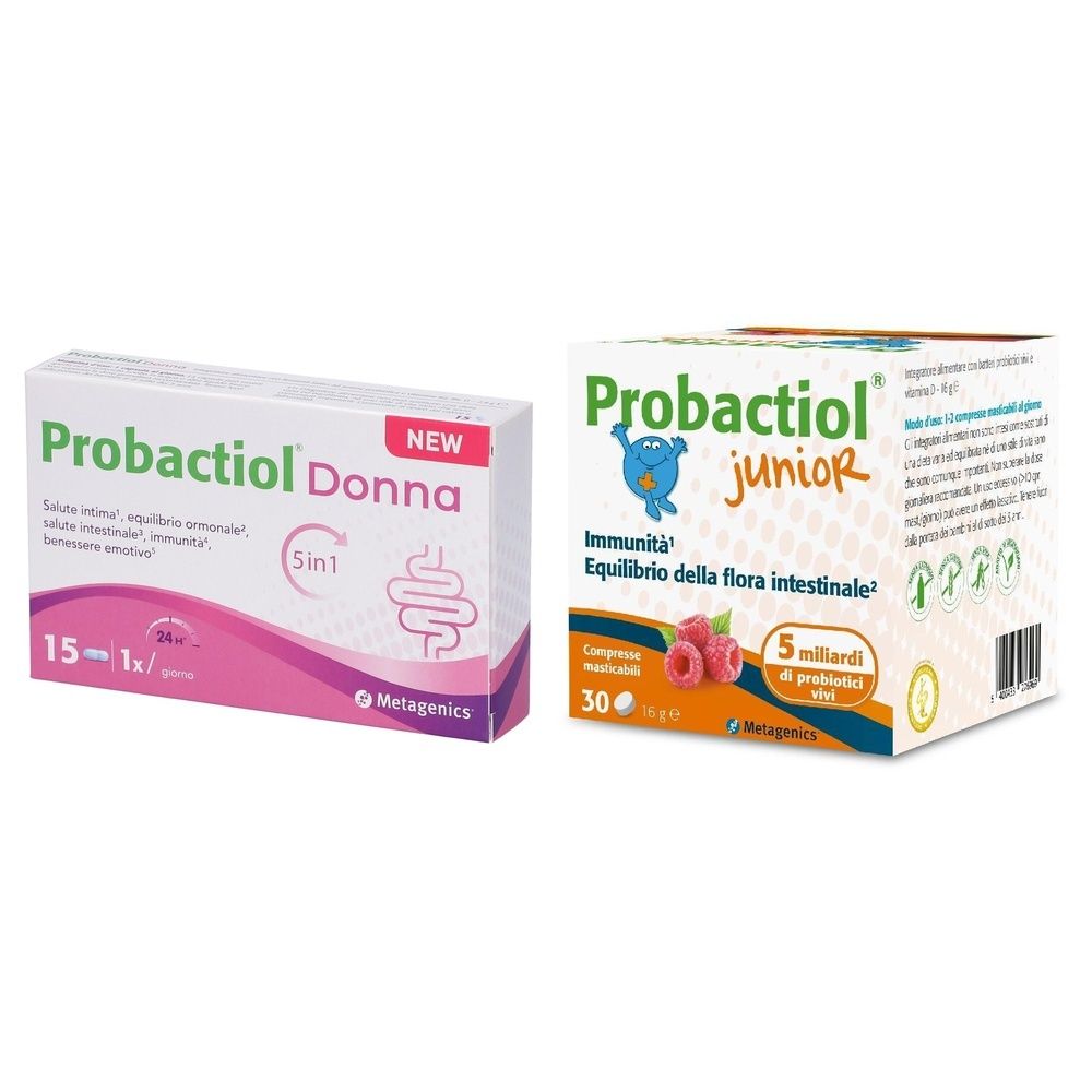 Metagenics™ Probactiol® Junior Compresse Masticabili + Metagenics Probactiol Donna 5in1 - 15 Capsule