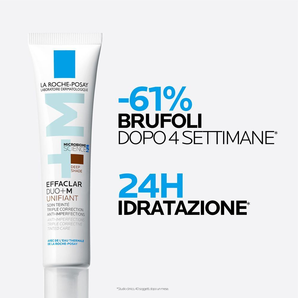 Tubo La Roche-Posay Effaclar Duo+M Unifiant con testo.
