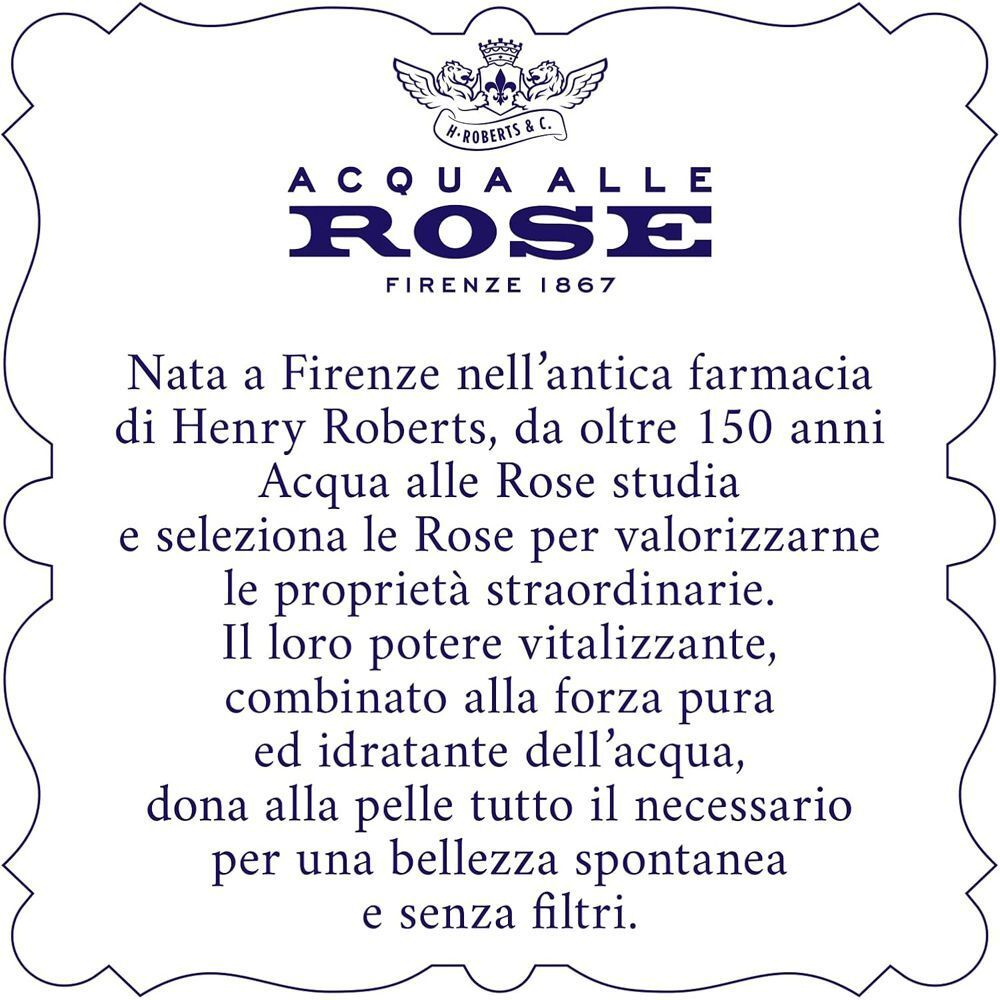 Area di testo sulla storia e filosofia di Acqua alle Rose, nata a Firenze nel 1867.