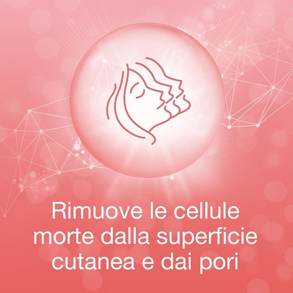 Cerchio con silhouette di volti stilizzati che simboleggiano l'esfoliazione.