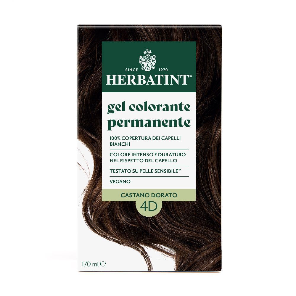 Herbatint Gel Colorante Permanente, colore 4D Castano Dorato. 170 ml.