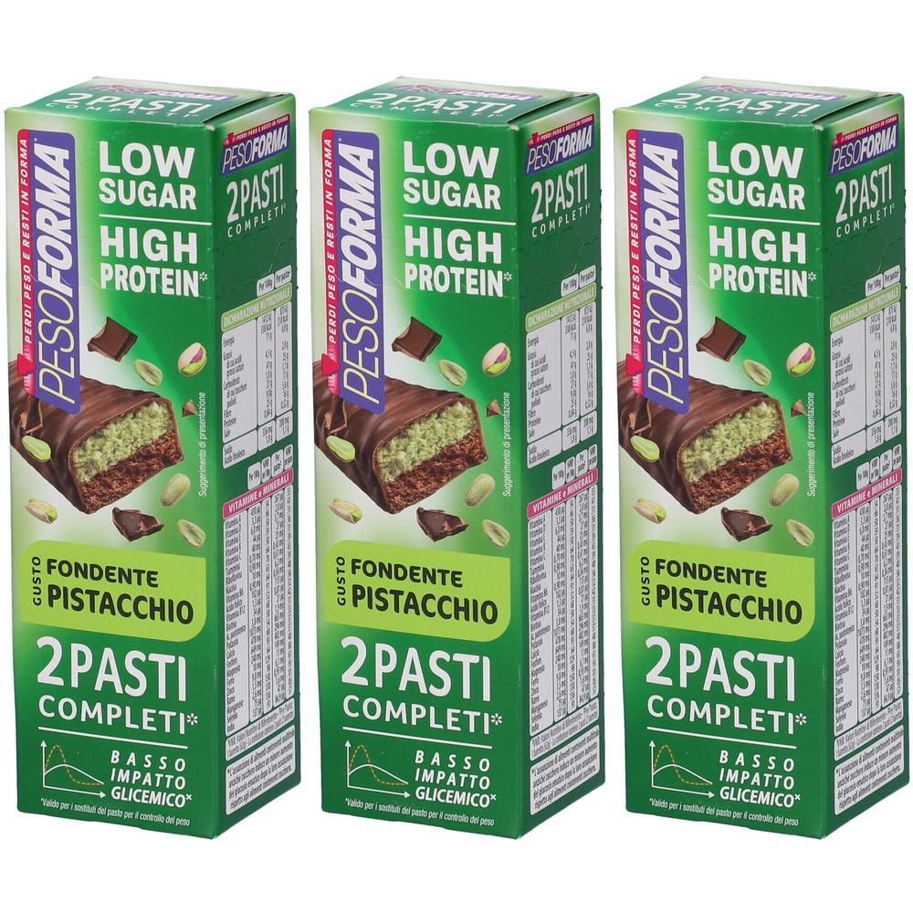 Pesoforma Barrette Pasti Low Sugar Fondente Pistacchio