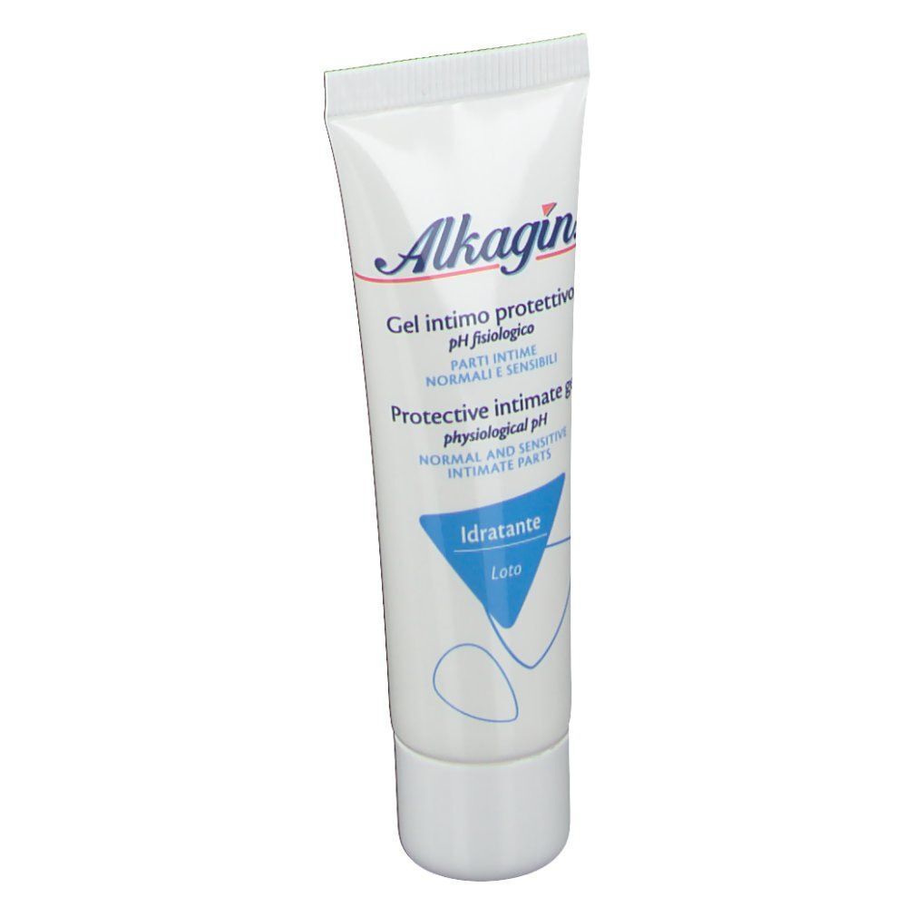 Un tubo di gel intimo protettivo Alkagin a pH fisiologico, 30 ml.