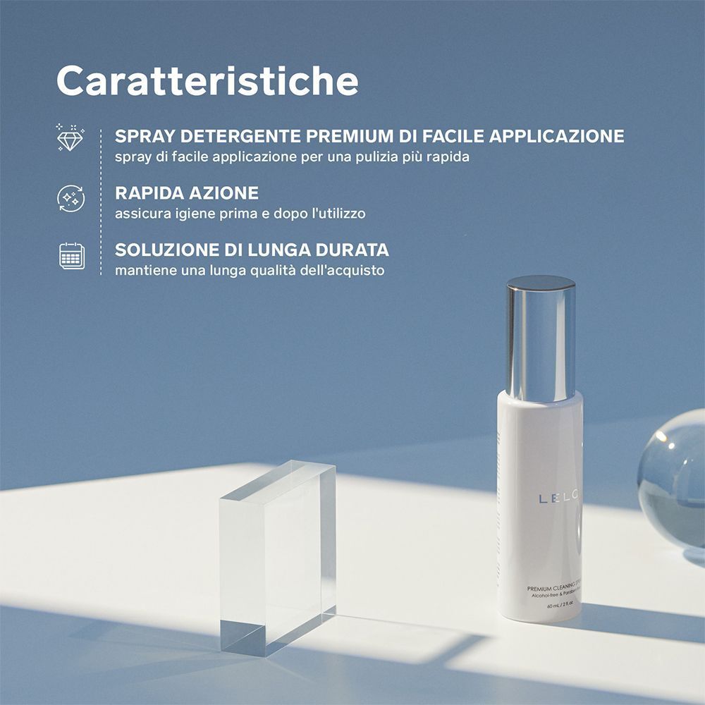 Spray detergente Lelo Premium: Azione rapida, 40 ml.