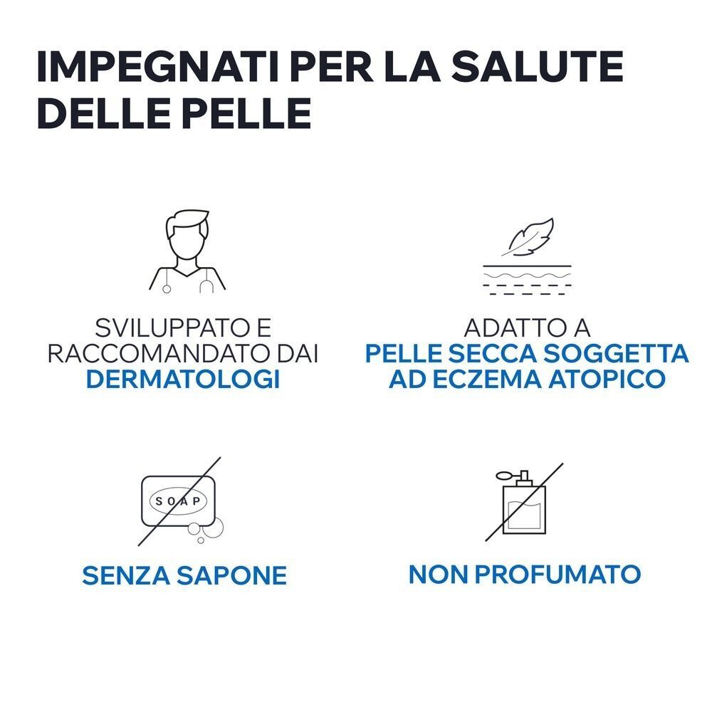 Detergente Uriage Xemose C8+: Senza sapone, non profumato, per pelli secche a tendenza atopica.