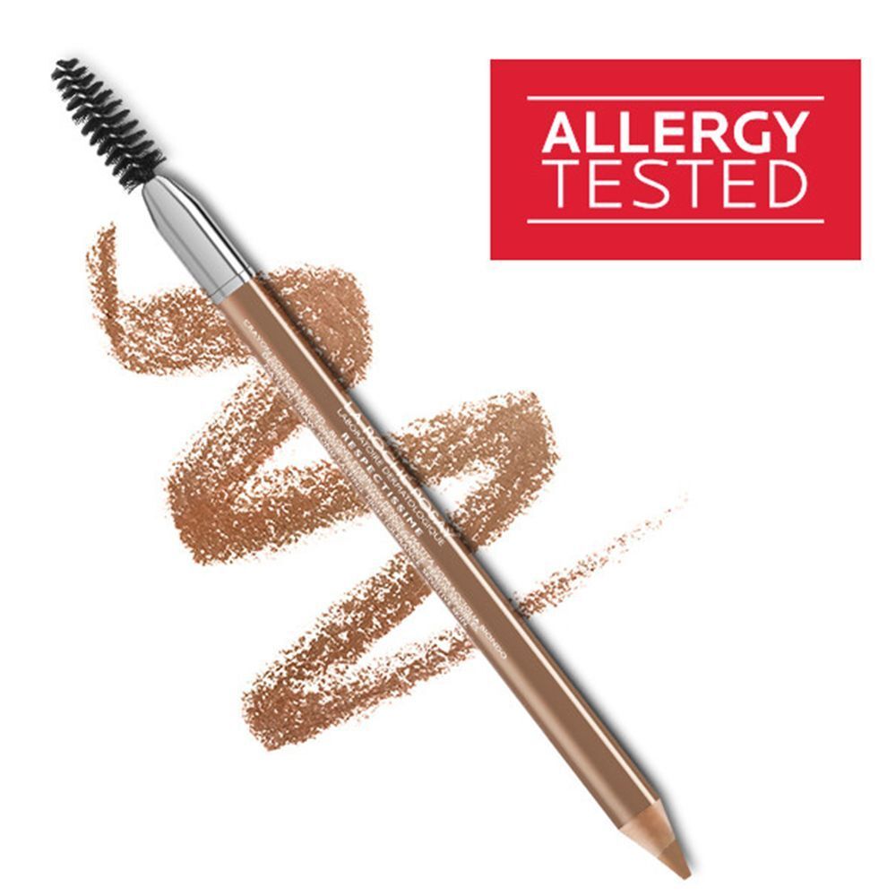 Matita per sopracciglia con spazzolino e sigillo "Allergy Tested".