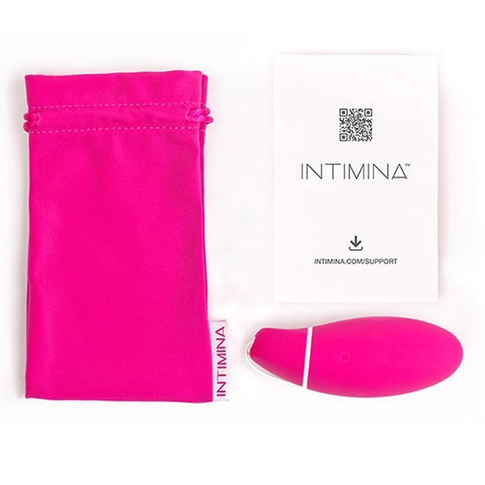 Allenatore Kegel rosa, sacchetto portaoggetti e istruzioni.