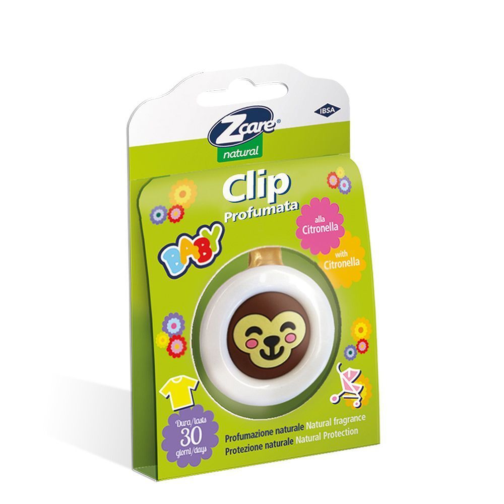 Clip Z Care Natural Baby con design di scimmia, profumato alla citronella.