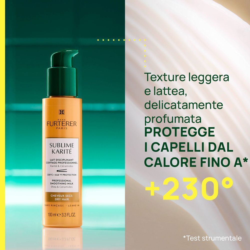 Latte leggero protegge i capelli dal calore fino a 230°C.