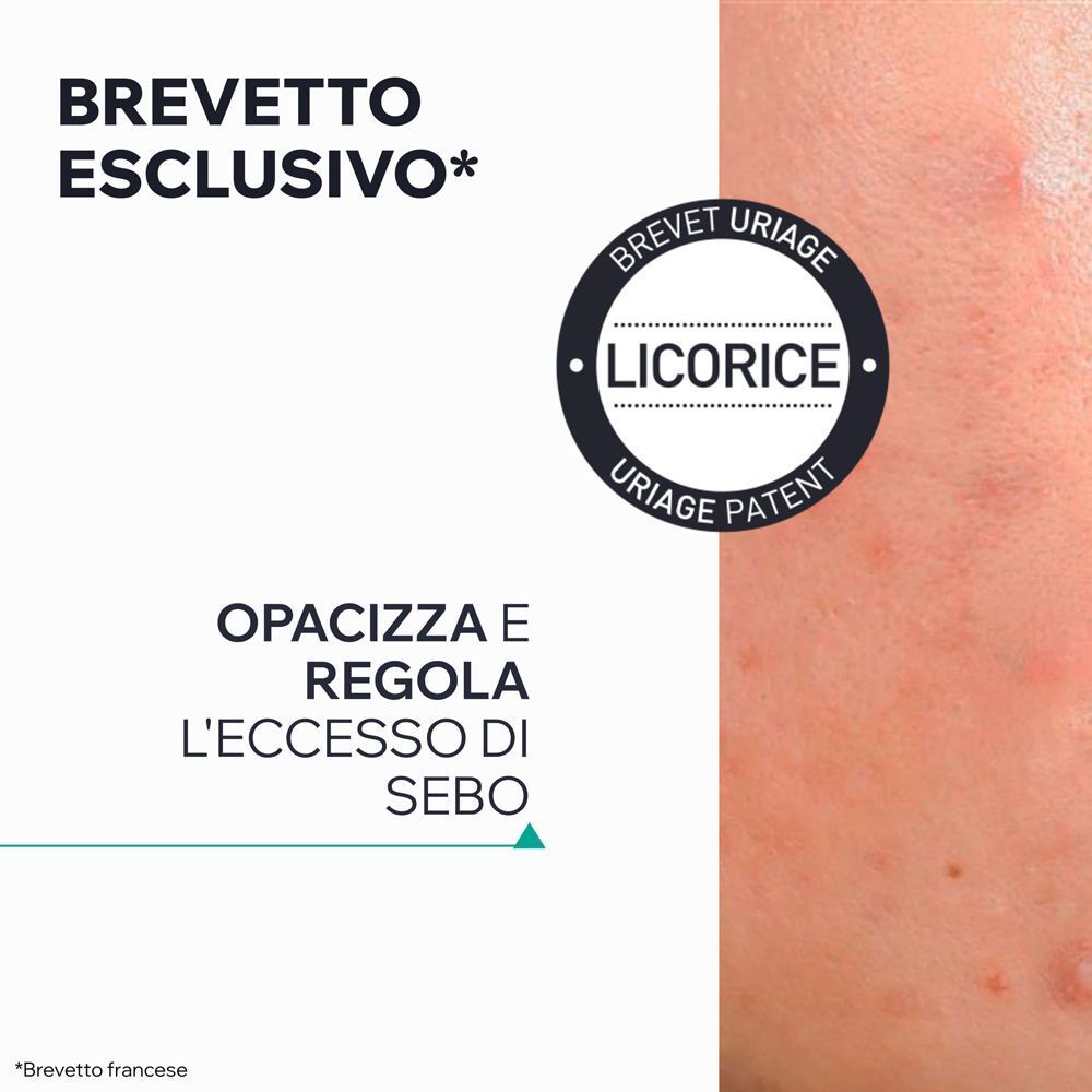 URIAGE HYSEAC 3-REGUL+ con sigillo 'Brevetto Esclusivo Licorice'.