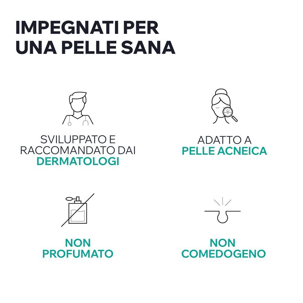 Sviluppato da dermatologi, per pelli acneiche, non profumato.
