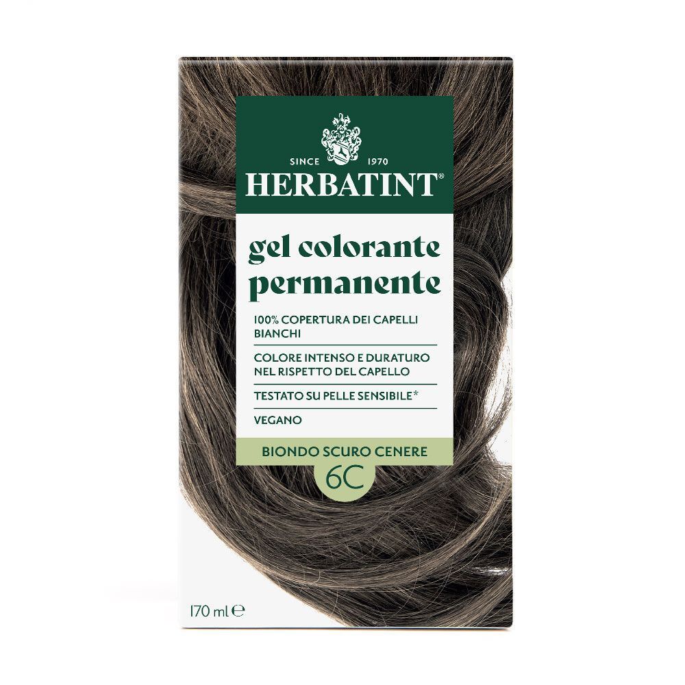Herbatint Gel Colorante Permanente 6C Biondo Scuro Cenere, 170ml.