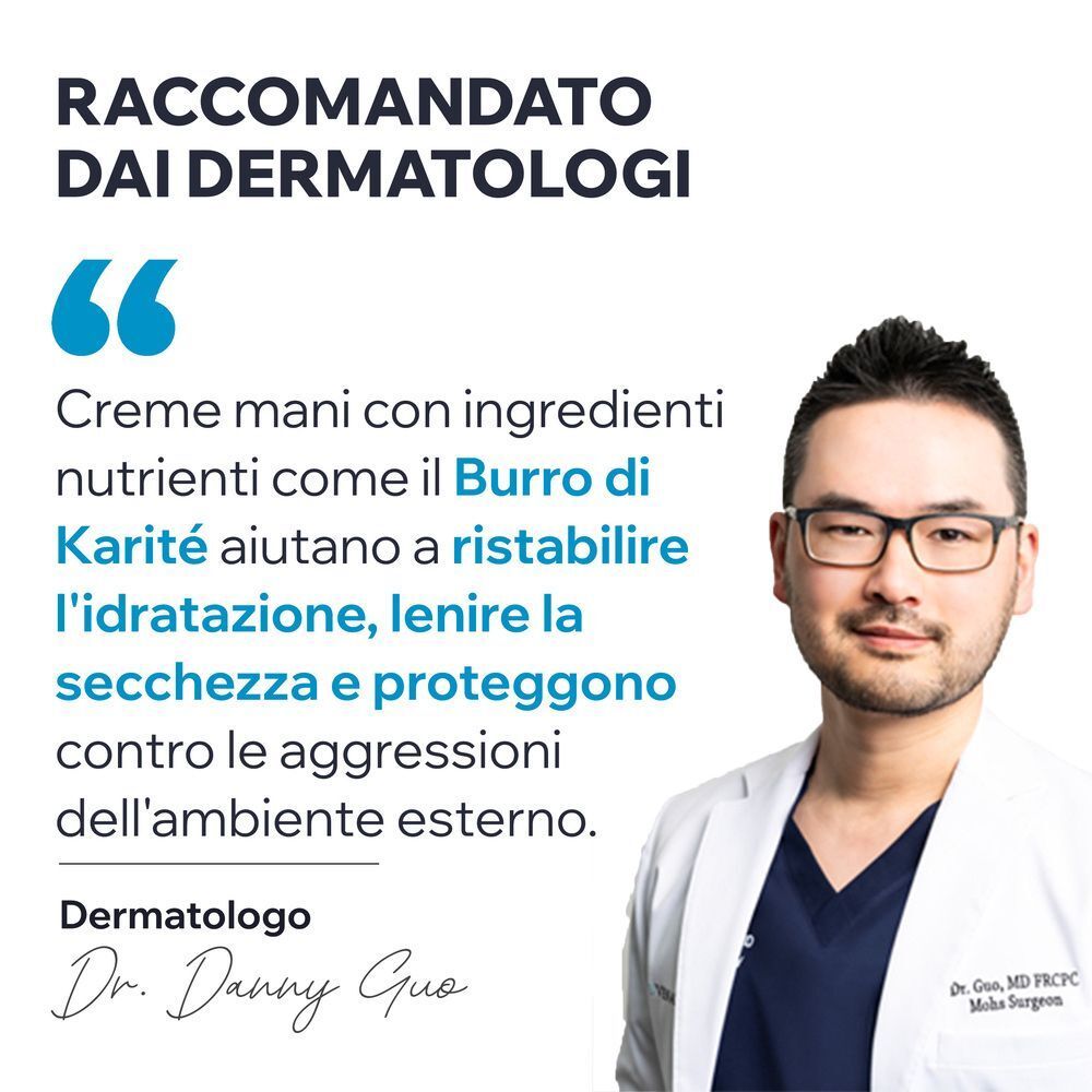 Il dermatologo Dr. Danny Guo raccomanda la crema mani URIAGE Eau Thermale.