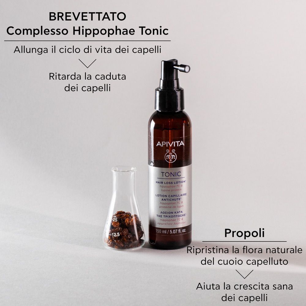 Lozione APIVITA TONIC, Complesso Hippophae Tonic e propoli per la crescita dei capelli.