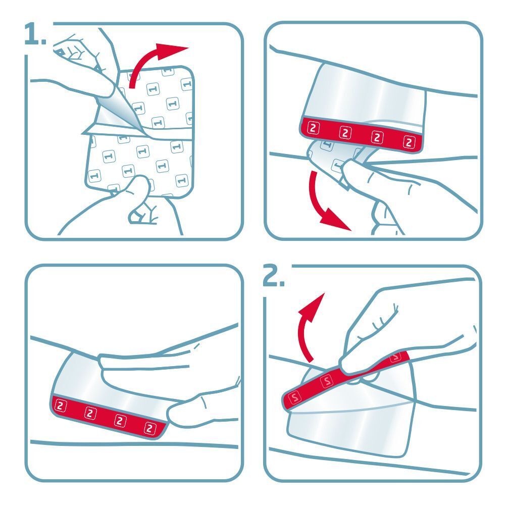 Istruzioni per l'uso di Leukoplast Leukomed T Skin Sensitive. Guida passo passo per l'applicazione.