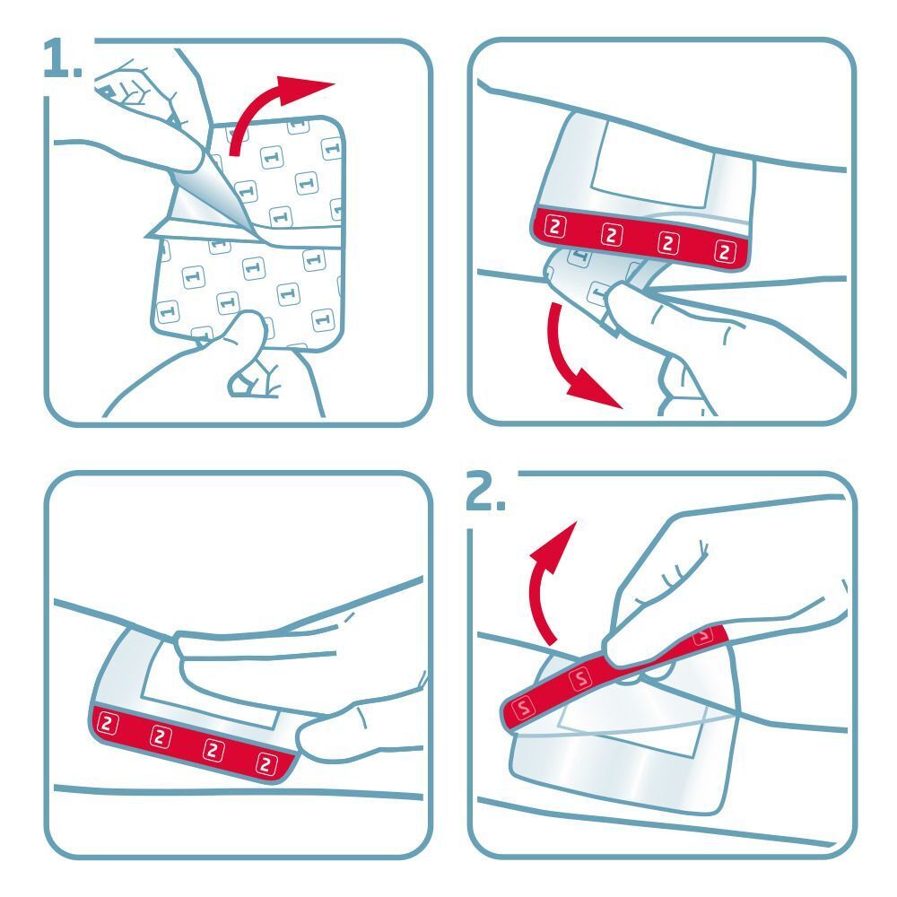 Istruzioni per l'uso di Leukoplast Leukomed T Skin Sensitive. Guida passo passo per l'applicazione.