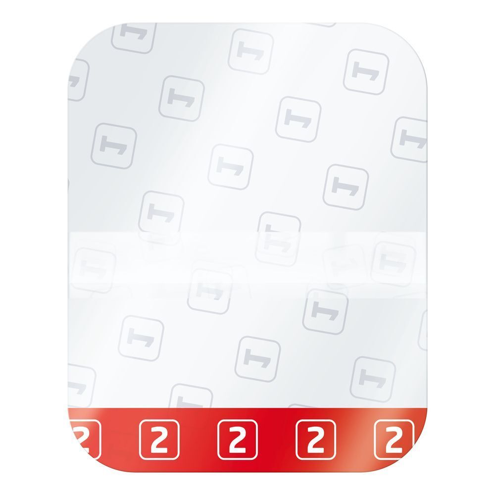Vista dettagliata di una medicazione Leukoplast Leukomed T Skin Sensitive con adesivo in silicone.