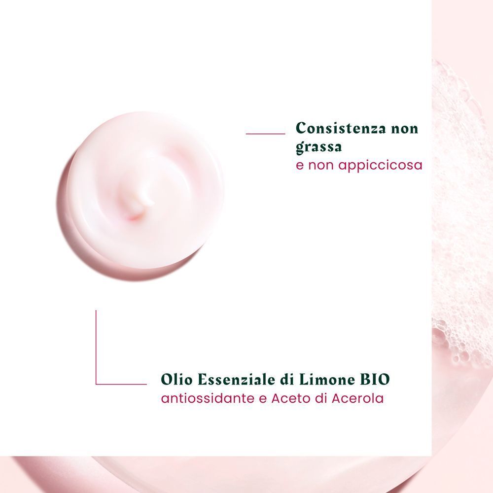 Consistenza non grassa e non appiccicosa della crema René Furterer Color Glow con olio essenziale di limone biologico.