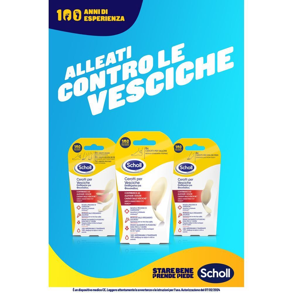 Cerotti Scholl per vesciche, alleati contro le vesciche. Tre confezioni in visione.