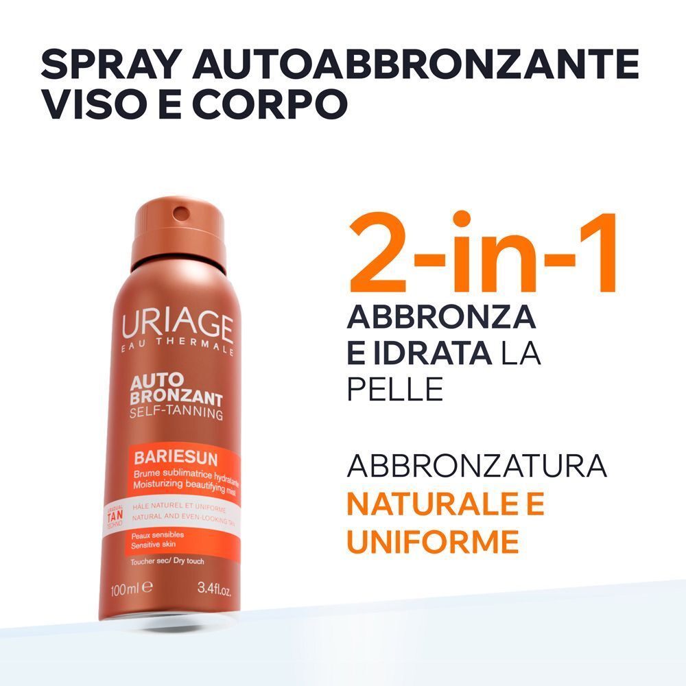 Spray autoabbronzante Uriage Bariésun: Abbronzante e idratante. Abbronzatura naturale e uniforme.