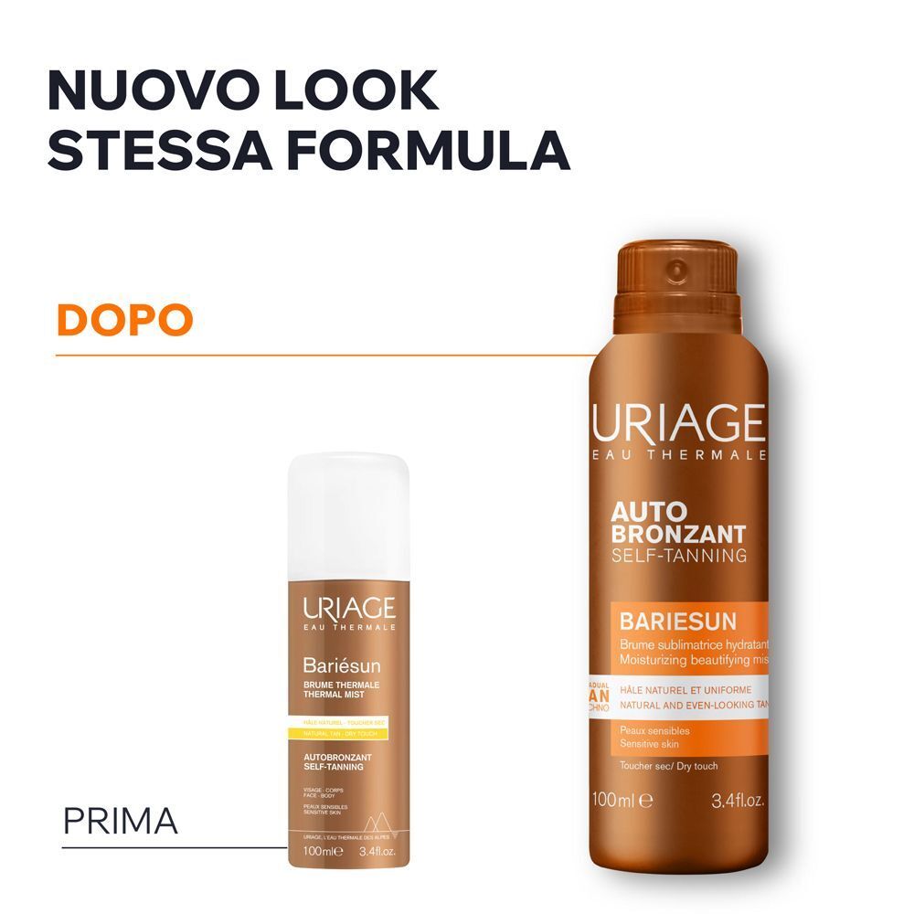 Autoabbronzante Uriage Bariésun: Nuovo look, stessa formula. Prima/Dopo.