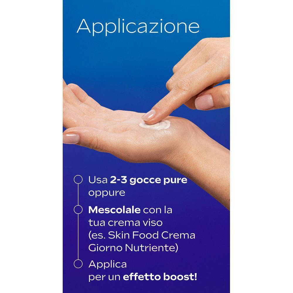 Applicazione di WELEDA Siero Multiomega: puro o miscelato con crema viso.