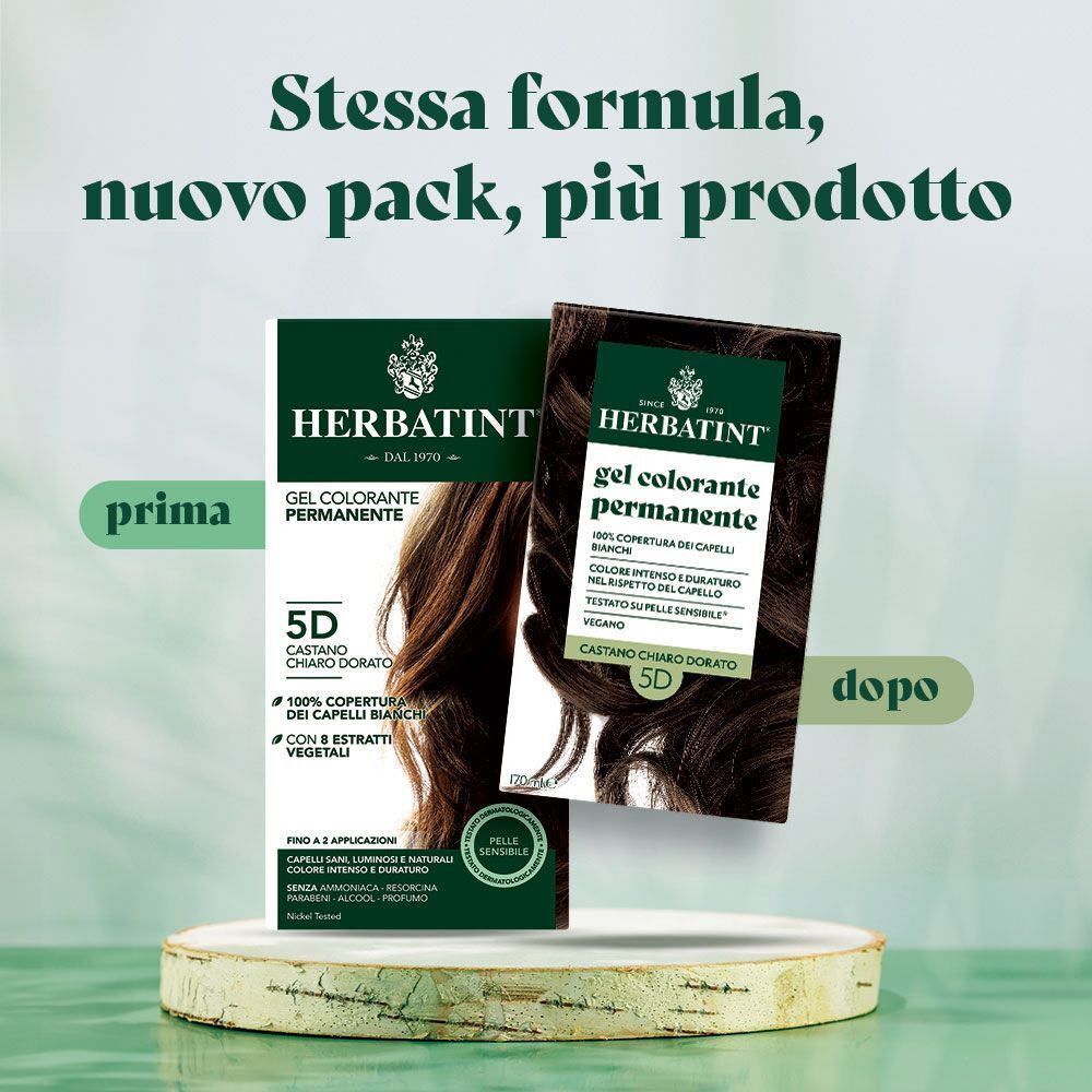 Confronto tra Herbatint colorazione capelli prima e dopo l'applicazione.