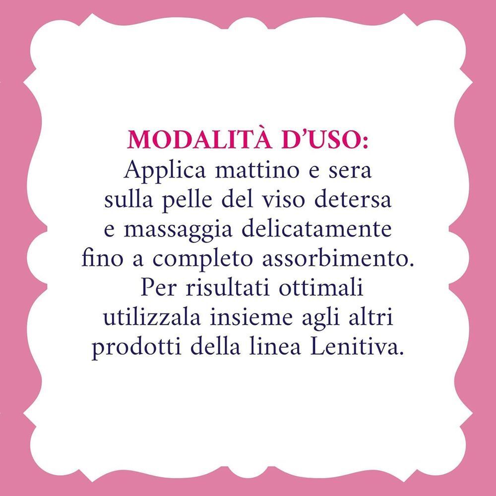 Modalità d'uso della crema viso idratante.