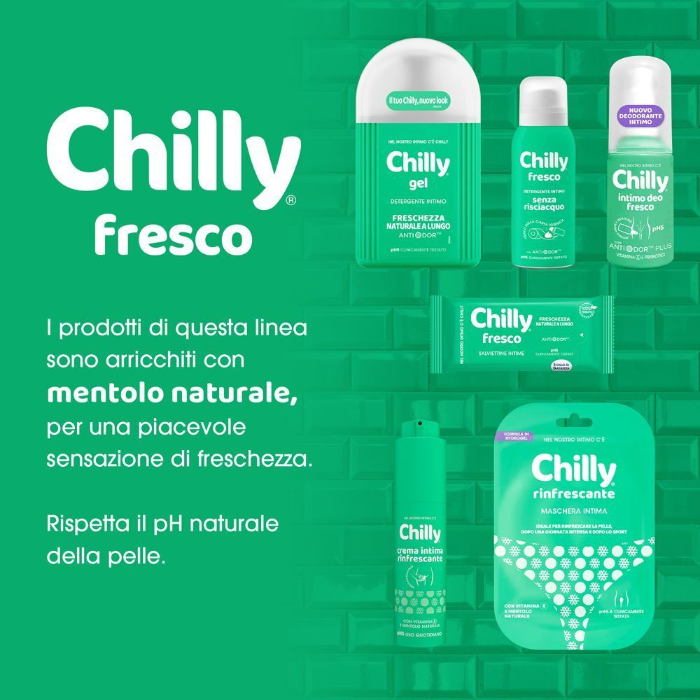 Linea Chilly Fresco: prodotti intimi al mentolo per una piacevole sensazione di freschezza.