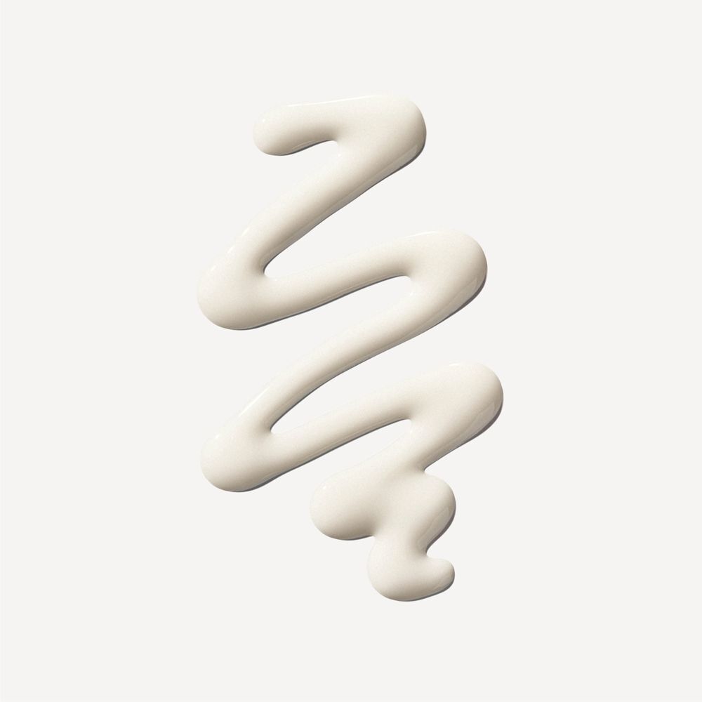 Una striscia bianca a forma di onda di Olaplex N°.0.5 Scalp Longevity Treatment.