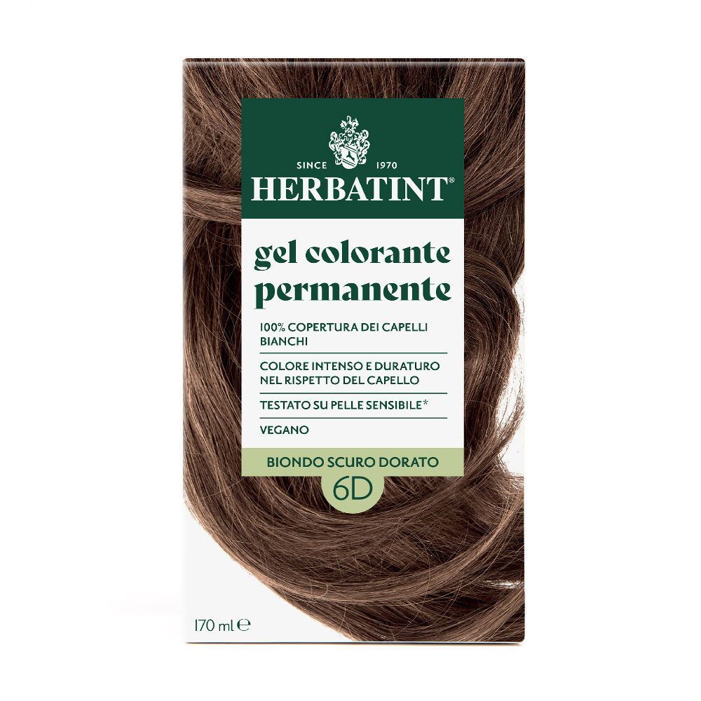 Herbatint Gel Colorante Permanente 6D Biondo Scuro Dorato, 170 ml.