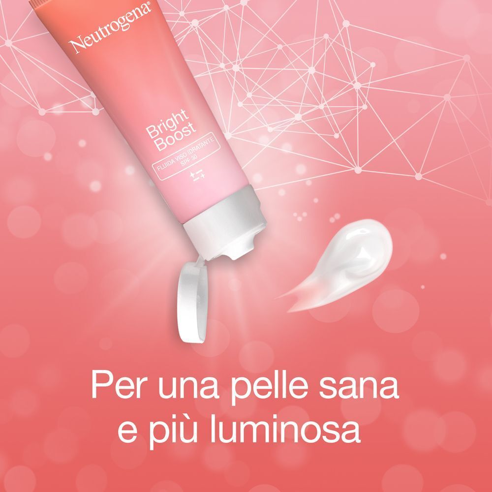 Neutrogena Bright Boost Fluido Viso Idratante SPF 30, una piccola quantità di prodotto.