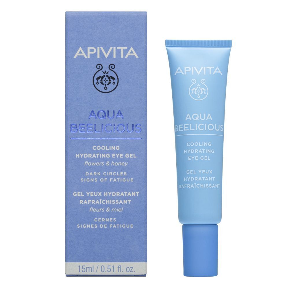 Gel occhi idratante rinfrescante APIVITA Aqua Beelicious con la sua confezione.