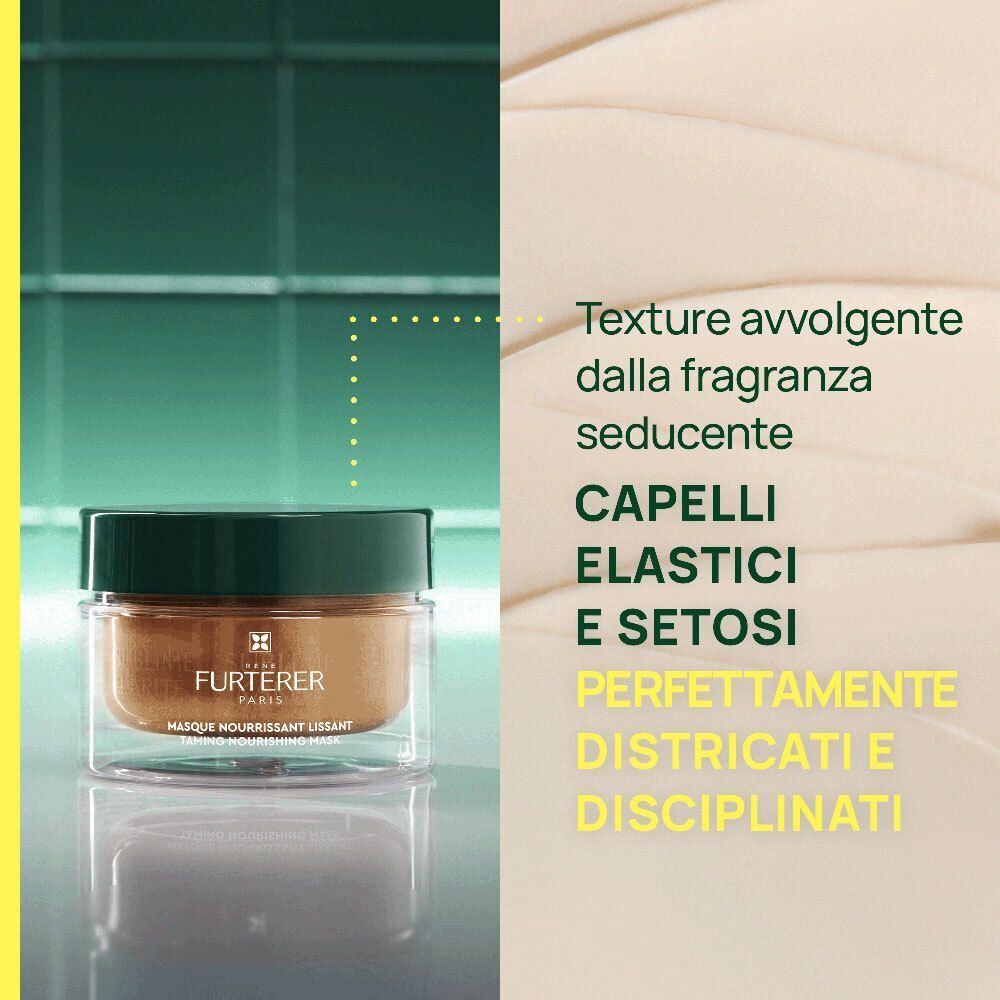 Maschera René Furterer: texture avvolgente, profumata, per capelli elastici e setosi.