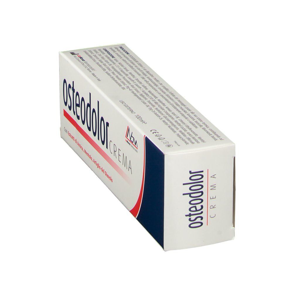 Confezione di crema Osteodolor, vista laterale.