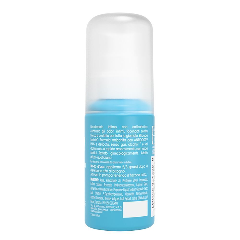 Retro di un flacone Chilly deodorante intimo con ingredienti e istruzioni d'uso.