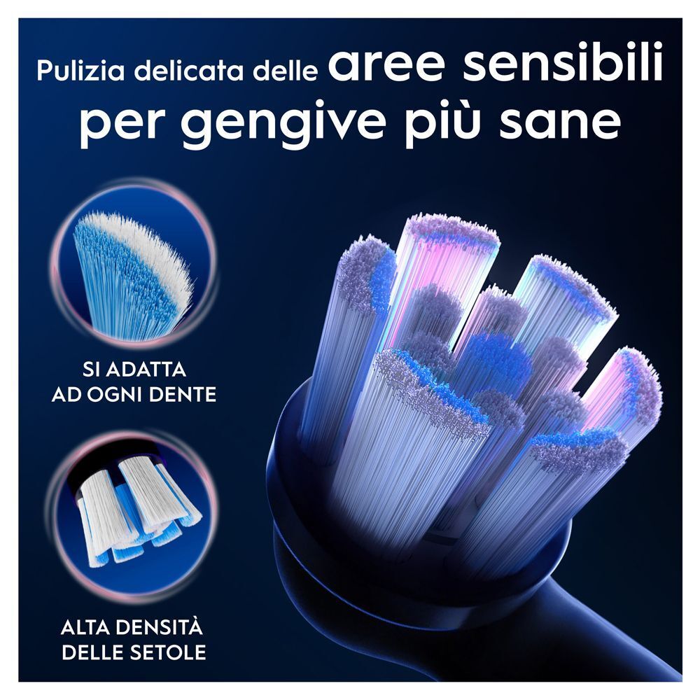 Testina Oral-B iO Gentle Clean ad alta densità di setole.
