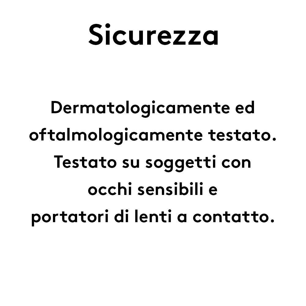 Nota di sicurezza: Testato dermatologicamente e oftalmologicamente. Per occhi sensibili e portatori di lenti a contatto.