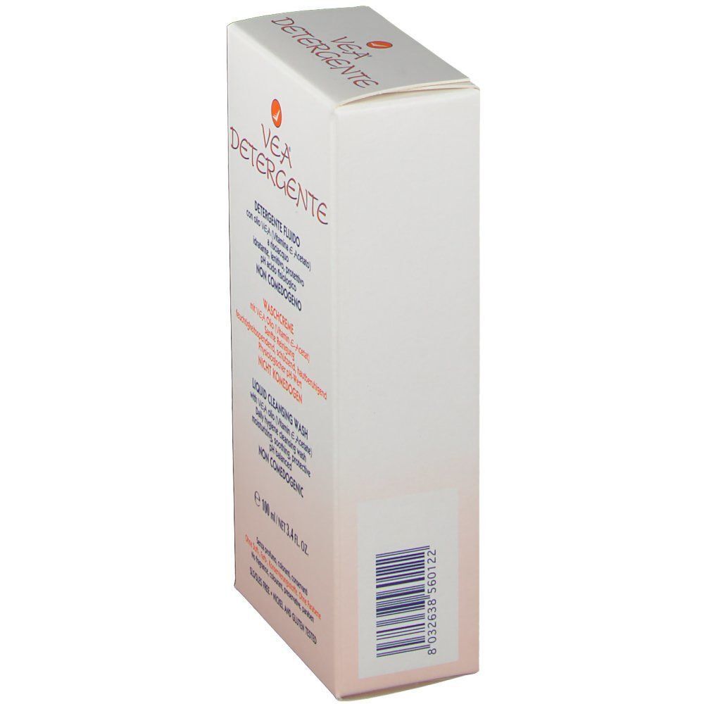 Confezione di VEA DETERGENTE Detergente Fluido, vista laterale con codice a barre.
