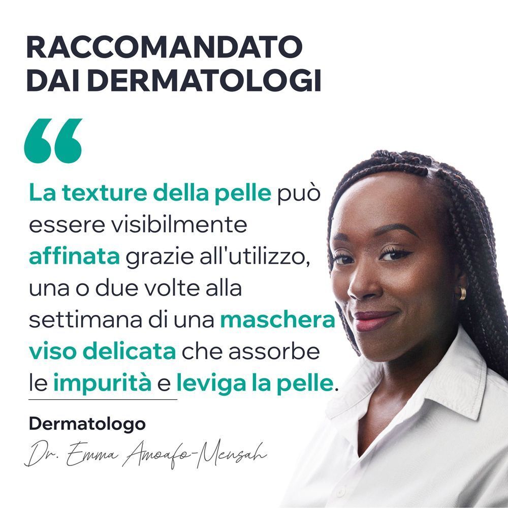 Dermatologa consiglia la maschera Uriage Hyseac per una pelle pulita.