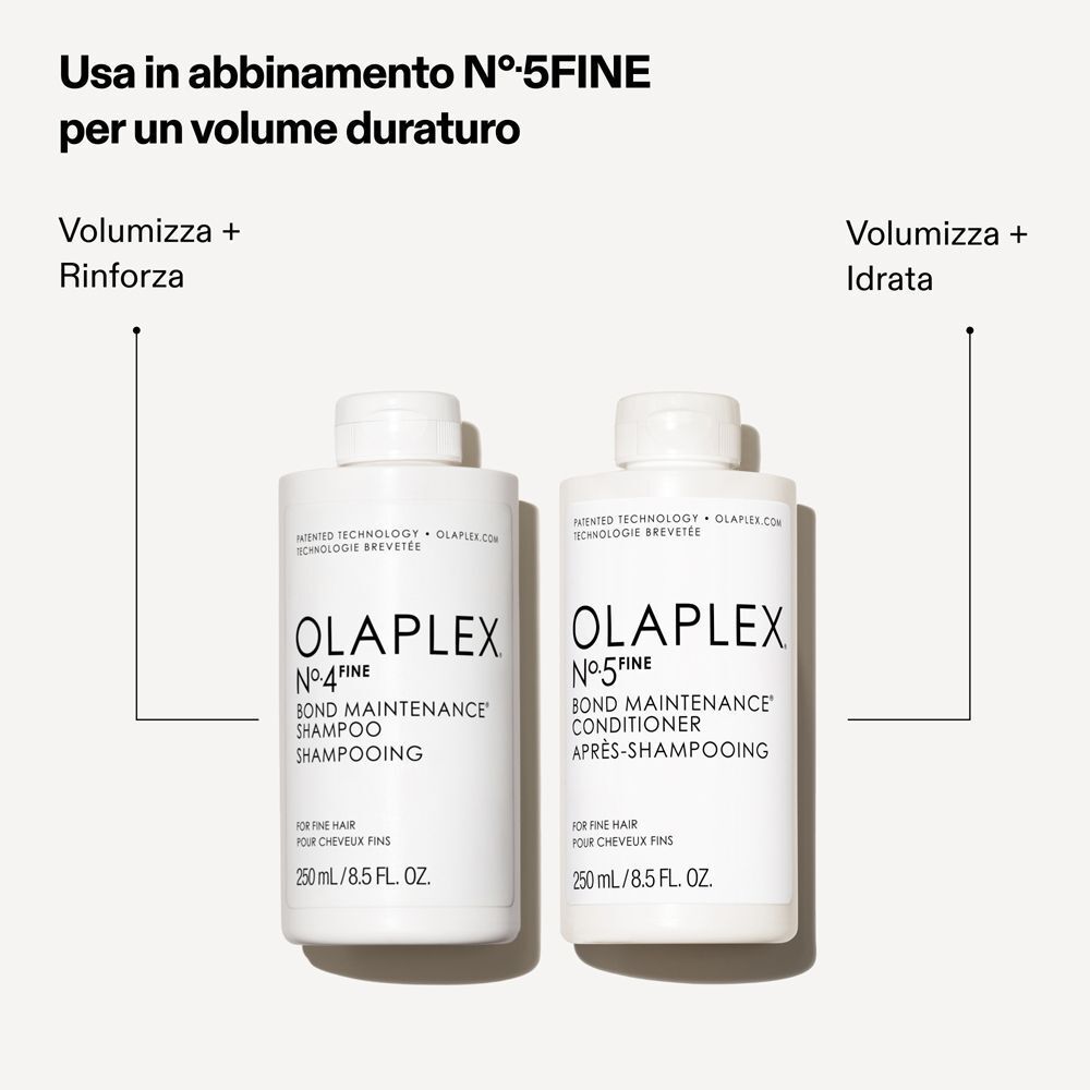 Olaplex N°.4FINE Shampoo e Olaplex N°.5FINE Conditioner.