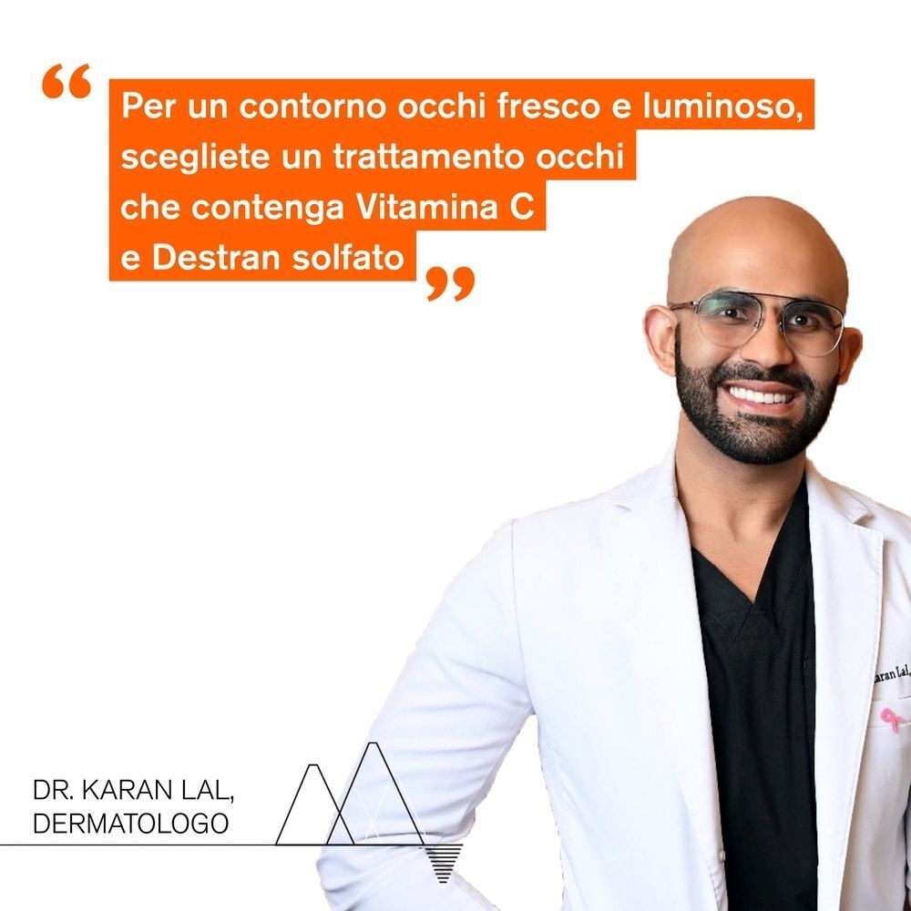 Il dermatologo Dr. Karan Lal raccomanda Uriage Depiderm con Vitamina C e Dextran solfato.