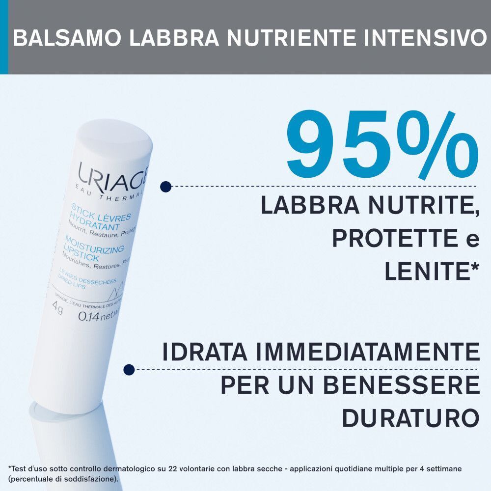 Stick labbra URIAGE: 95% labbra nutrite, protette e lenite.