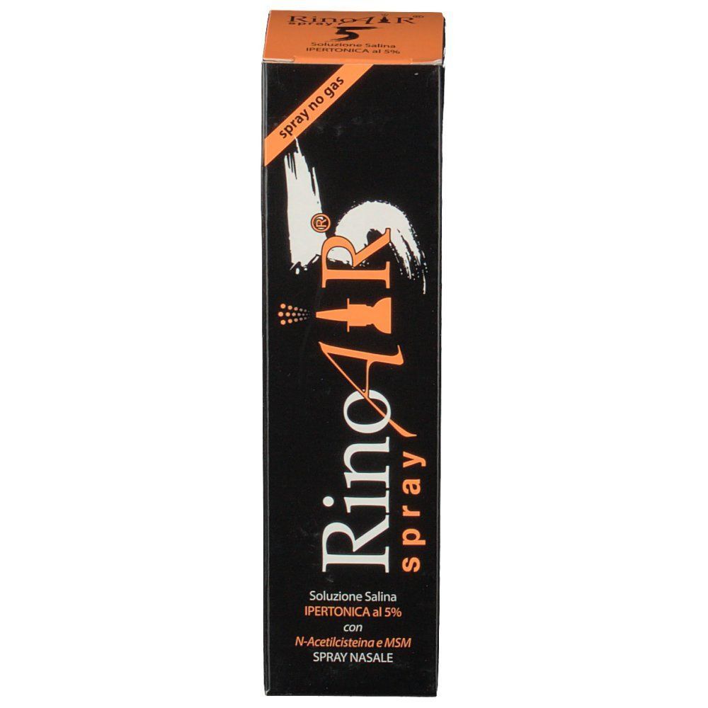 Confezione Rinoair® Spray 5% con scritta 'spray no gas'.