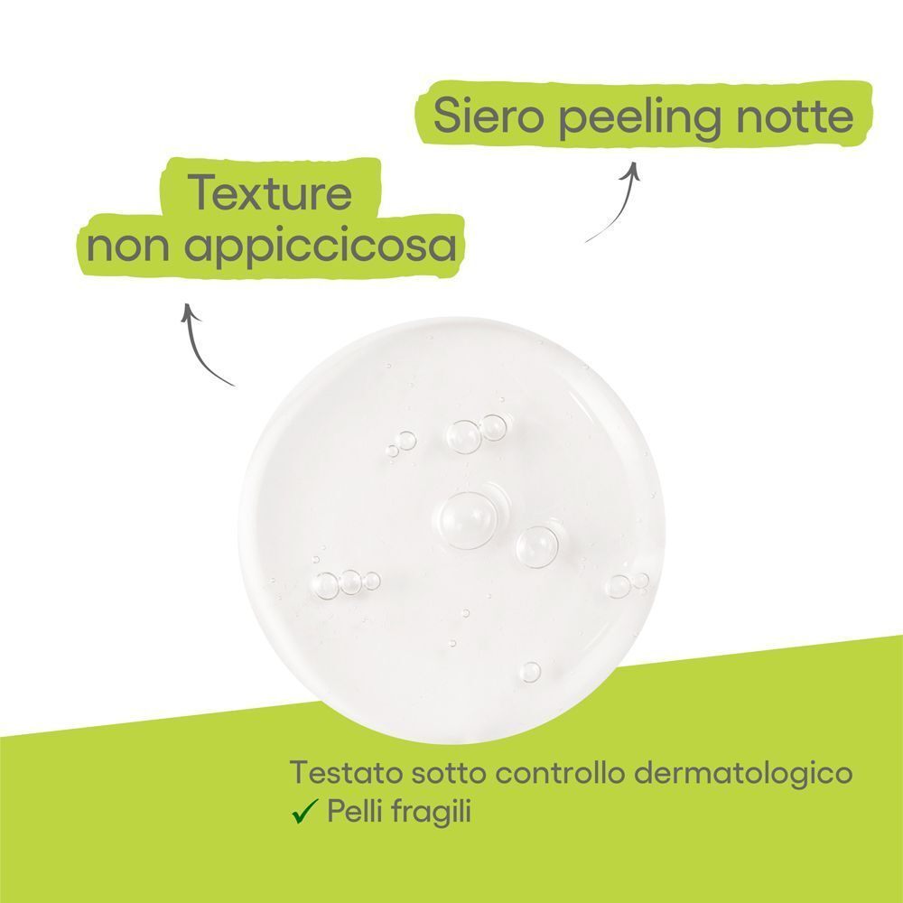 Gocce del siero A-Derma Biology AC Night Peel, texture non appiccicosa.
